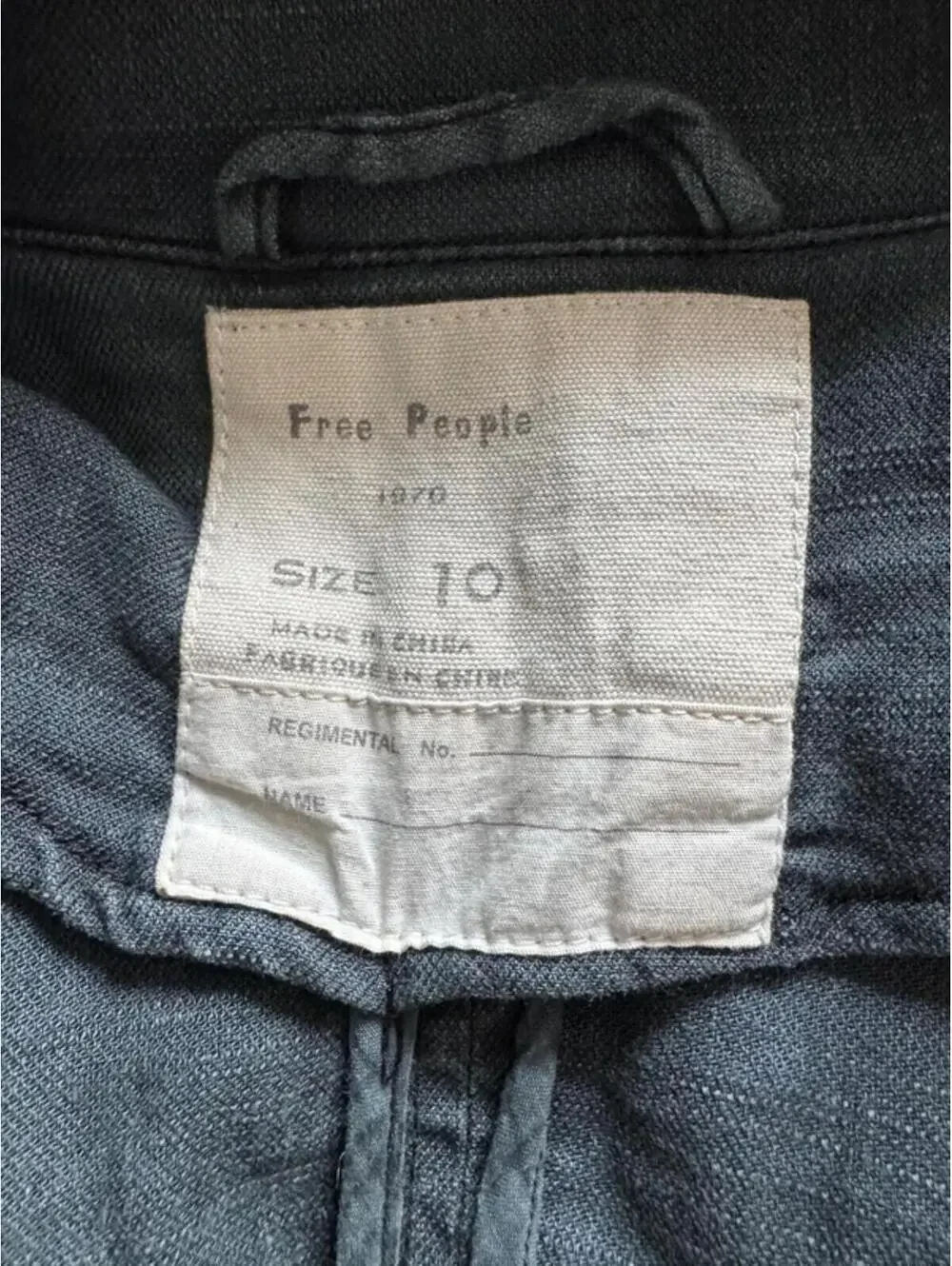Free People Black Linen Blend Moto Jacket Size 10 - Picture 4 of 5